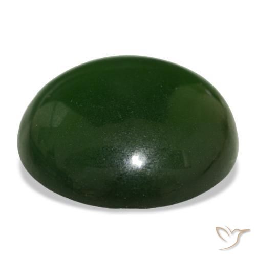 Serpentina verde natural 13,21ct, corte redondo, transparente