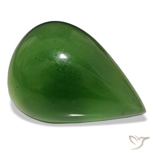 Serpentina verde natural 17,92ct, formato de pêra, transparente