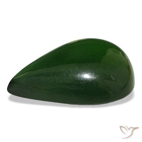 Serpentina verde natural 17,92ct, formato de pêra, transparente