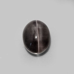 Sillimanite cat's eye marrom natural 5,20ct, corte oval, translúcido