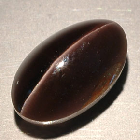 Sillimanite cat's eye marrom natural 4,63ct, transparente, transparente/translúcido