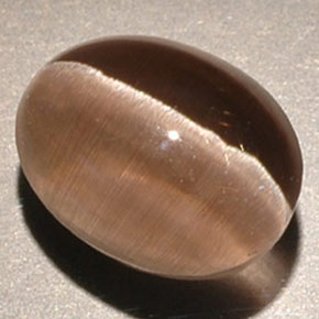 Sillimanite cat's eye marrom natural 3,56ct, transparente, transparente/translúcido