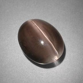 Sillimanite cat's eye cinza natural 4,25ct, transparente, transparente/translúcido