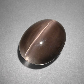Sillimanite cat's eye cinza natural 4,25ct, transparente, transparente/translúcido