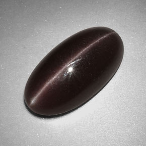 Sillimanite cat's eye marrom natural 7,07ct, corte oval, opaco