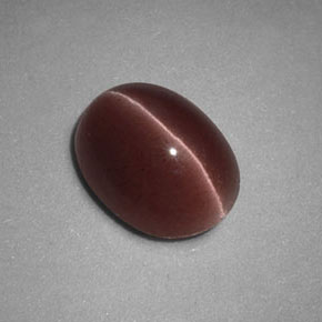 Sillimanite cat's eye marrom natural 1,98ct, corte oval, opaco