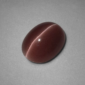 Sillimanite cat's eye marrom natural 1,98ct, corte oval, opaco