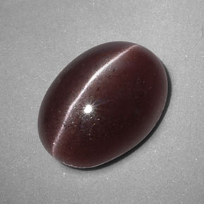 Sillimanite cat's eye marrom natural 3,47ct, corte oval, opaco