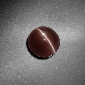 Sillimanite cat's eye marrom natural 1,82ct, corte redondo, translúcido