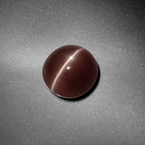 Sillimanite cat's eye marrom natural 1,82ct, corte redondo, translúcido