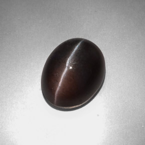 Sillimanita Olho de Gato Castanho acinzentado Natural 4.57ct, Corte Oval, Opaco
