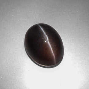 Sillimanita Olho de Gato Castanho acinzentado Natural 4.57ct, Corte Oval, Opaco