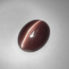 Sillimanita Olho de Gato Marrom Arroxeado Natural 2.85ct, Corte Oval, Opaco