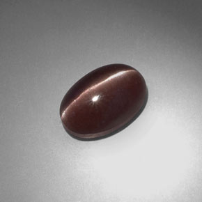 Sillimanita Olho de Gato Marrom Arroxeado Natural 2.34ct, Corte Oval, Opaco
