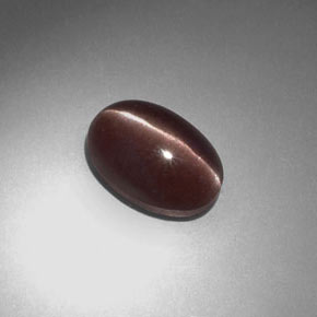 Sillimanita Olho de Gato Marrom Arroxeado Natural 2.34ct, Corte Oval, Opaco