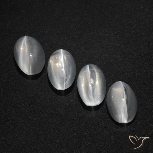 3.93ctw Natural Branco claro Sillimanita Olho de Gato, oval, Translúcido