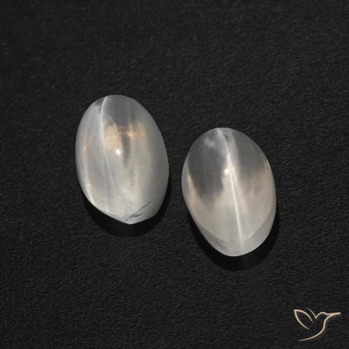 2.29ctw Natural Branco claro Sillimanita Olho de Gato, oval, Translúcido