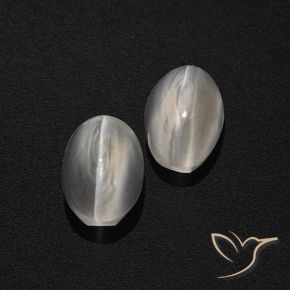 Pedras preciosas de Sillimanita Olho de Gato Cinza muito claro natural de 2.69 ct, oval, Translúcido