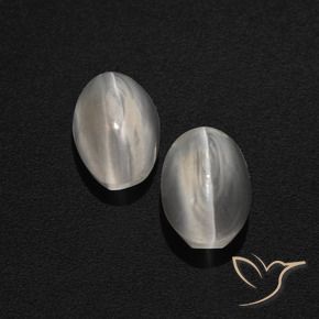 Pedras preciosas de Sillimanita Olho de Gato Cinza muito claro natural de 2.69 ct, oval, Translúcido