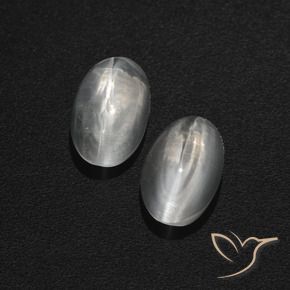 Pedras preciosas de Sillimanita Olho de Gato Branco claro natural de 2.04 ct, oval, Translúcido