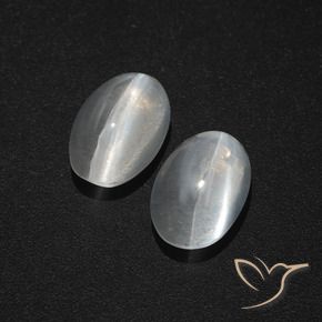 Pedras preciosas de Sillimanita Olho de Gato Branco claro natural de 2.80 ct, oval, Translúcido