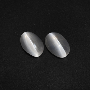 Pedras preciosas de Sillimanita Olho de Gato Branco claro natural de 2.53 ct, Corte Oval, Translúcido