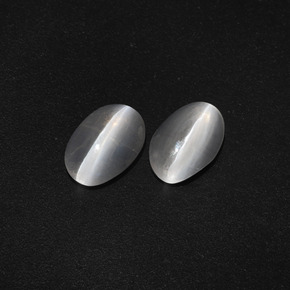 Pedras preciosas de Sillimanita Olho de Gato Branco claro natural de 2.53 ct, Corte Oval, Translúcido