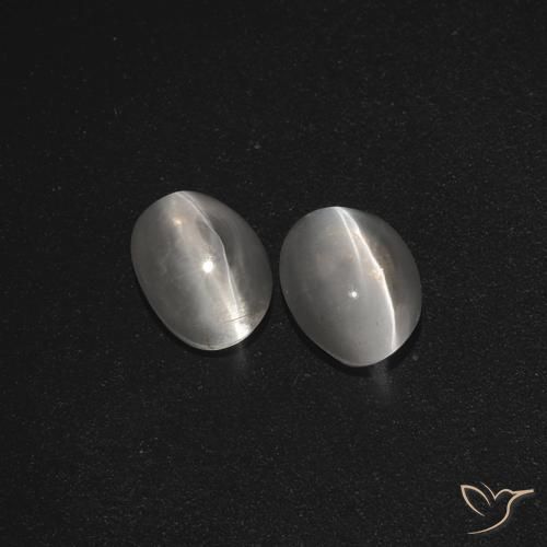 2.27ctw Natural Branco claro Sillimanita Olho de Gato, oval, Translúcido