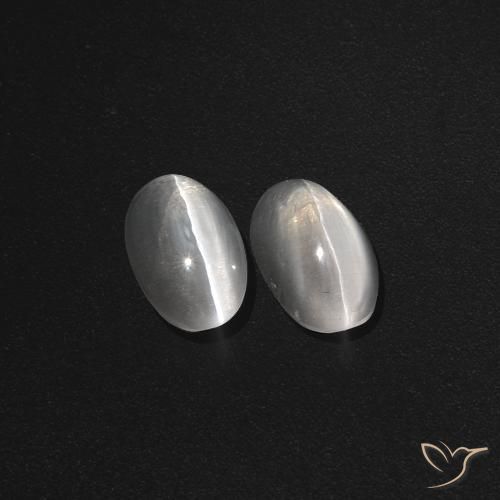2.39ctw Natural Branco claro Sillimanita Olho de Gato, oval, Translúcido