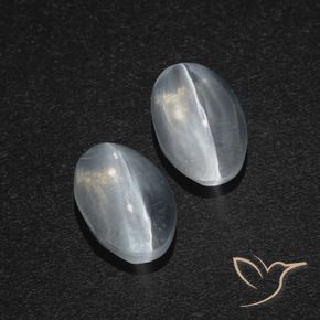 Pedras preciosas de Sillimanita Olho de Gato Branco claro natural de 2.29 ct, oval, Translúcido