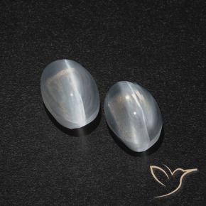 Pedras preciosas de Sillimanita Olho de Gato Branco claro natural de 2.71 ct, oval, Translúcido