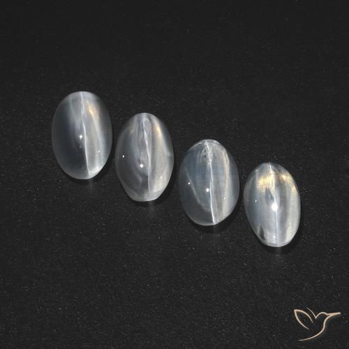 3.63ctw Natural Branco claro Sillimanita Olho de Gato, oval, Translúcido