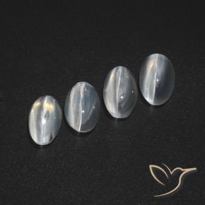 Pedras preciosas de Sillimanita Olho de Gato Branco claro natural de 3.63 ct, oval, Translúcido
