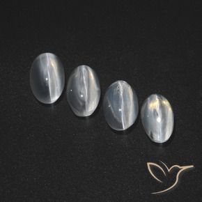 Pedras preciosas de Sillimanita Olho de Gato Branco claro natural de 3.63 ct, oval, Translúcido