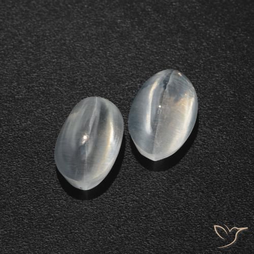 1.95ctw Natural Branco claro Sillimanita Olho de Gato, oval, Translúcido