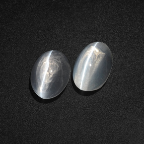 Pedras preciosas de Sillimanita Olho de Gato Branco claro natural de 3.18 ct, Corte Oval, Translúcido