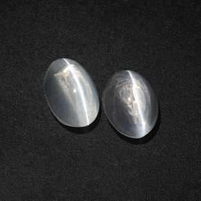 Pedras preciosas de Sillimanita Olho de Gato Branco claro natural de 3.18 ct, Corte Oval, Translúcido