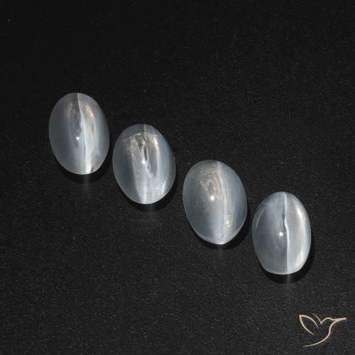 4.68ctw Natural Branco claro Sillimanita Olho de Gato, oval, Translúcido