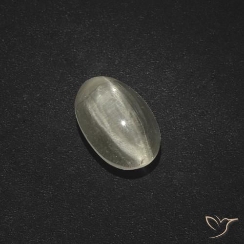 1.91ct Natural branco quente Sillimanita Olho de Gato, oval, Translúcido