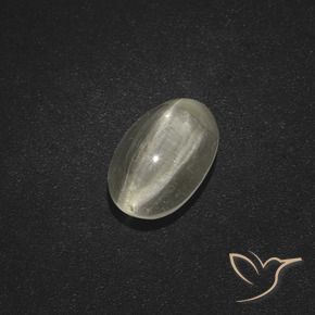 Sillimanita Olho de Gato branco quente Natural 1.91ct, oval, Translúcido