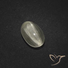 Sillimanita Olho de Gato branco quente Natural 1.91ct, oval, Translúcido