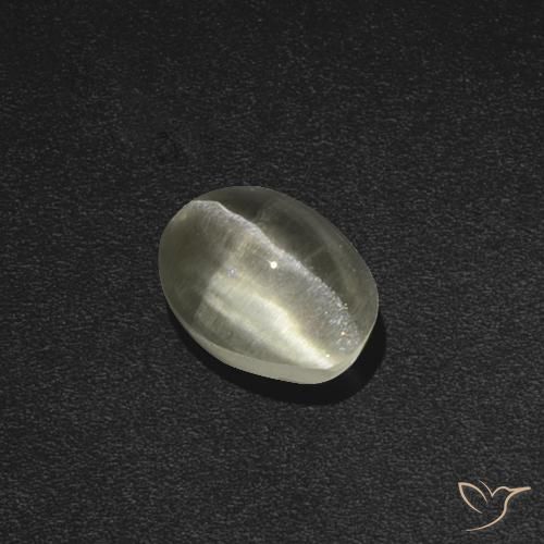 1.84ct Natural branco quente Sillimanita Olho de Gato, oval, Translúcido