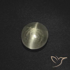 Sillimanita Olho de Gato branco quente Natural 2.51ct, oval, Translúcido