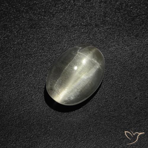2.76ct Natural branco quente Sillimanita Olho de Gato, oval, Translúcido