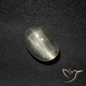Sillimanita Olho de Gato branco quente Natural 2.76ct, oval, Translúcido