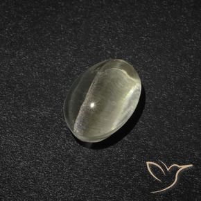 Sillimanita Olho de Gato branco quente Natural 2.23ct, oval, Translúcido