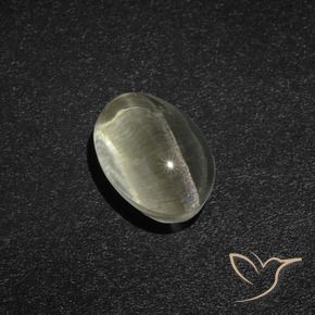 Sillimanita Olho de Gato branco quente Natural 2.23ct, oval, Translúcido