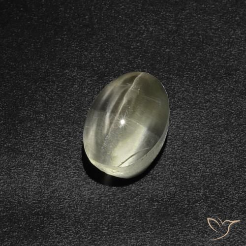 2.87ct Natural branco quente Sillimanita Olho de Gato, oval, Translúcido