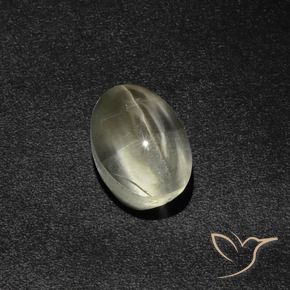 Sillimanita Olho de Gato branco quente Natural 2.87ct, oval, Translúcido