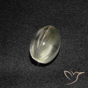 Sillimanita Olho de Gato branco quente Natural 2.87ct, oval, Translúcido